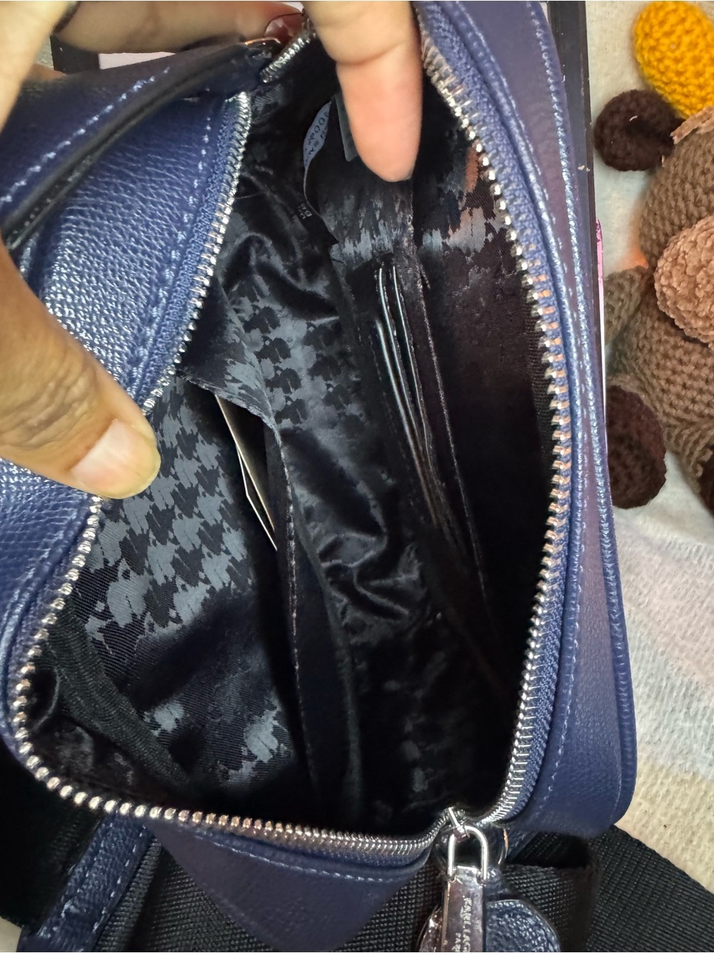Karl Lagerfeld Navy Crossbody with Studded Star & Hearts and Coin Pouch - Picture 4 of 4